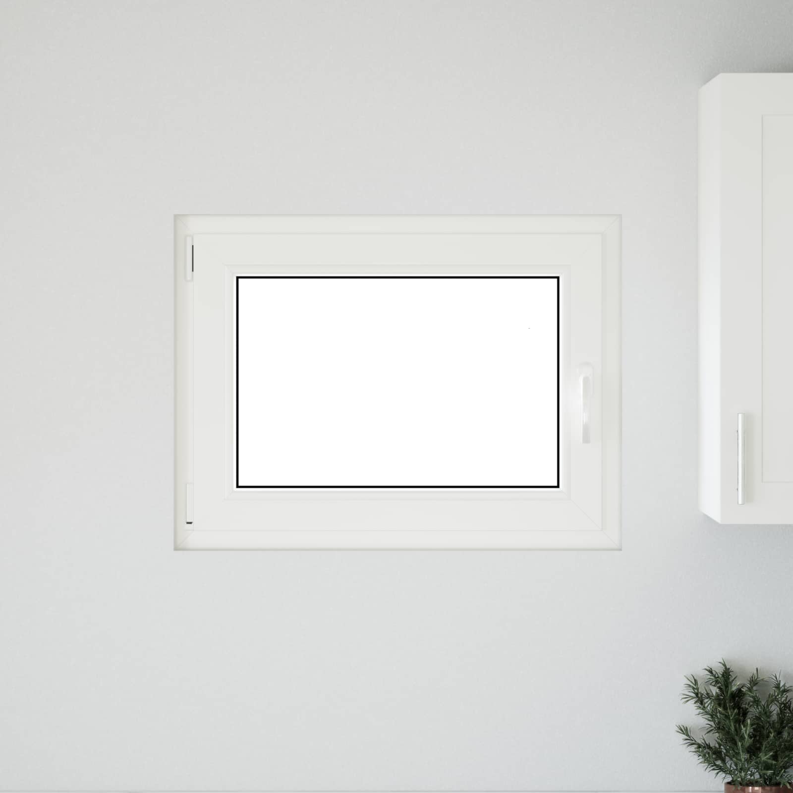 Kældervindue RISOR 80 x 50 cm PVC og glas Hvid