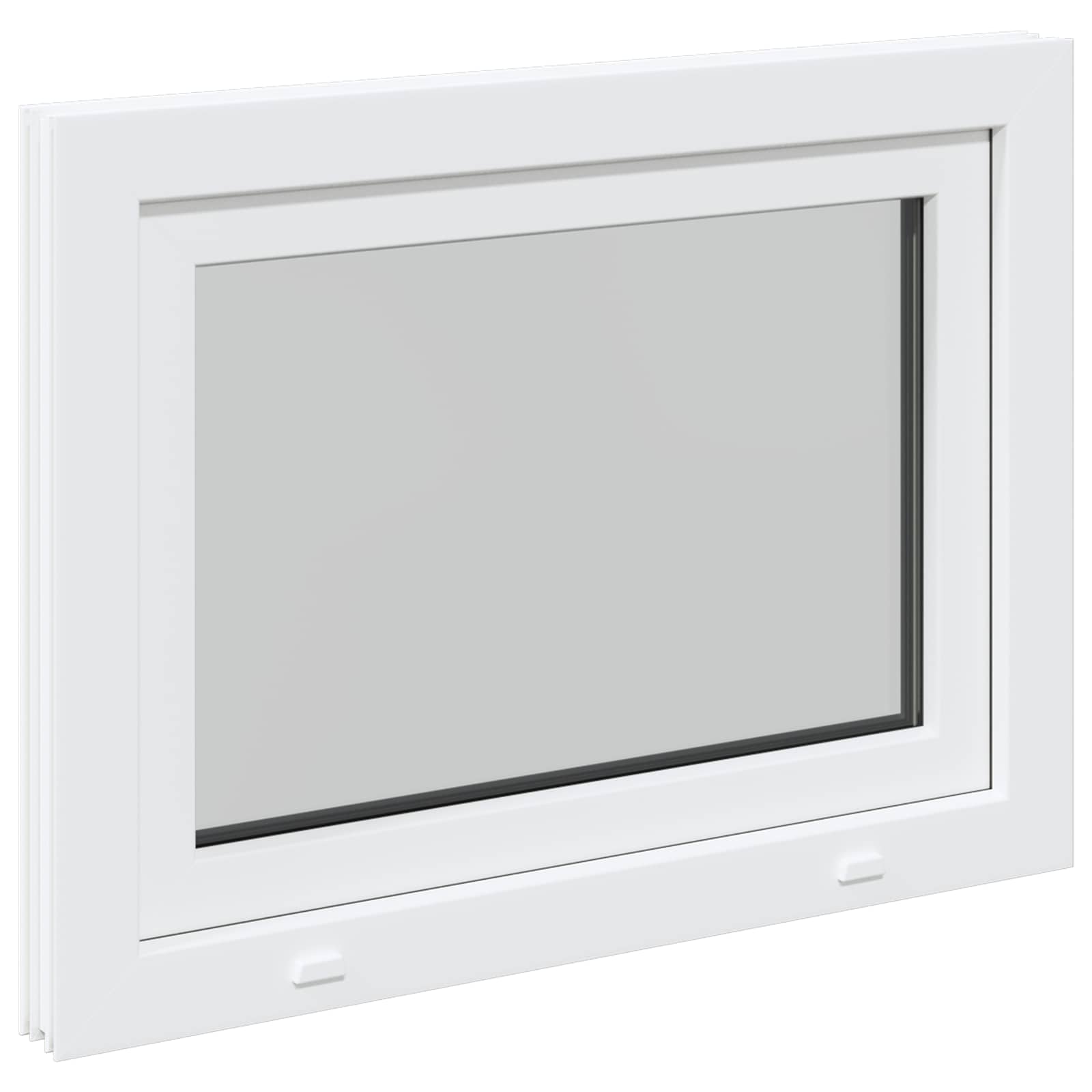 Kældervindue RISOR 80 x 50 cm PVC og glas Hvid
