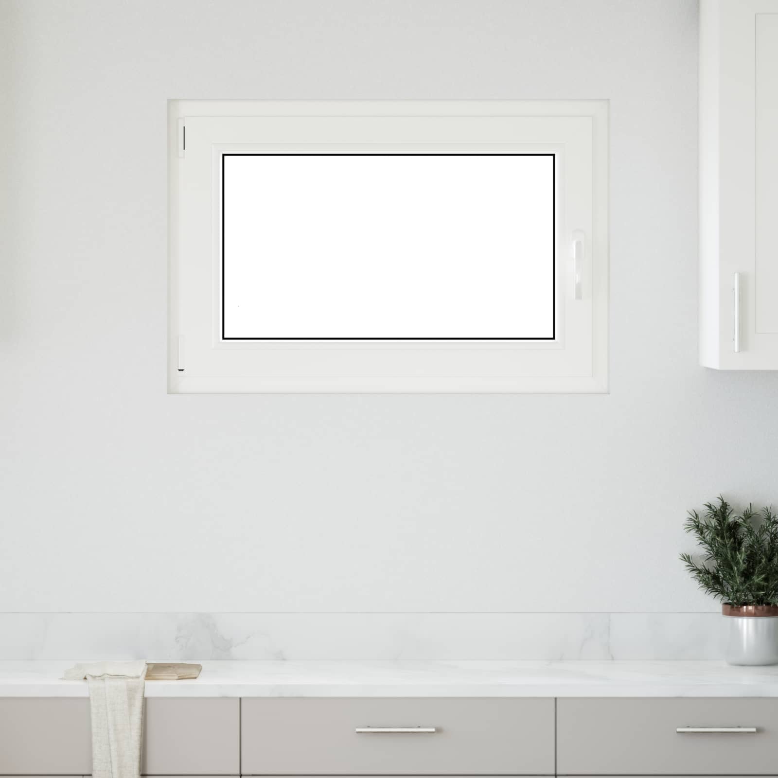 Kældervindue RISOR 100 x 50 cm PVC og glas Hvid
