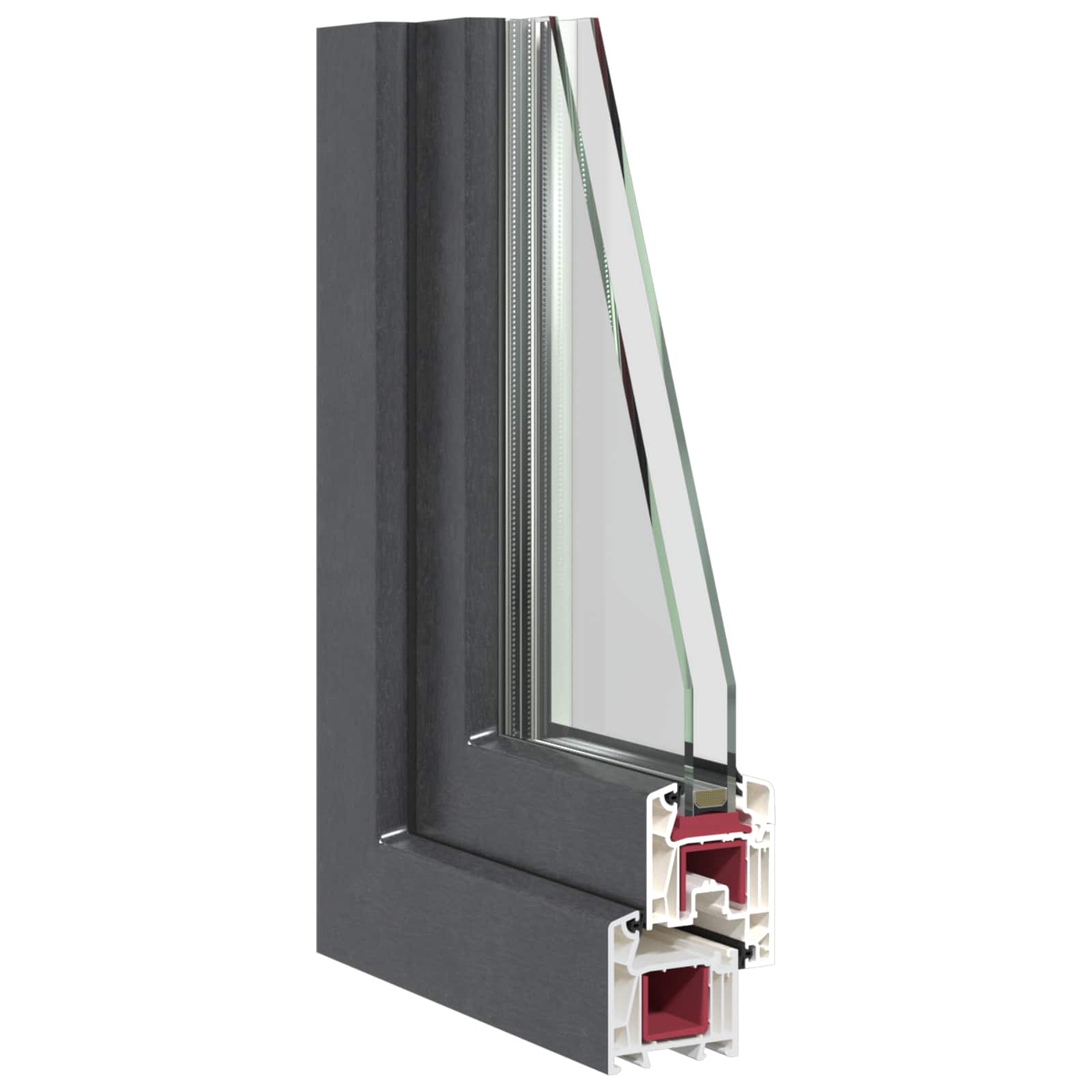 Kældervindue RISOR 50 x 50 cm PVC og glas Antracit