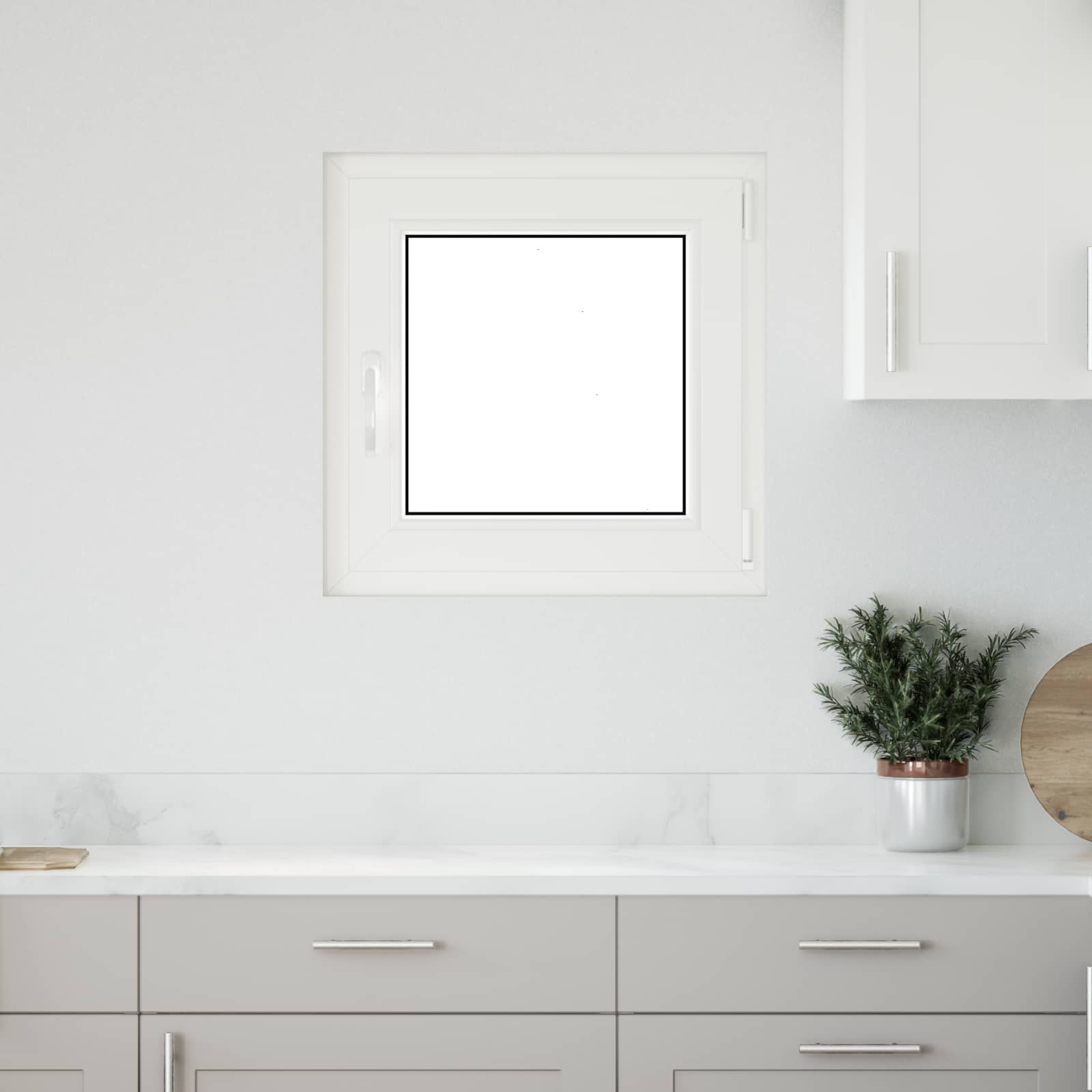 Kældervindue RISOR 50 x 50 cm PVC og glas Antracit