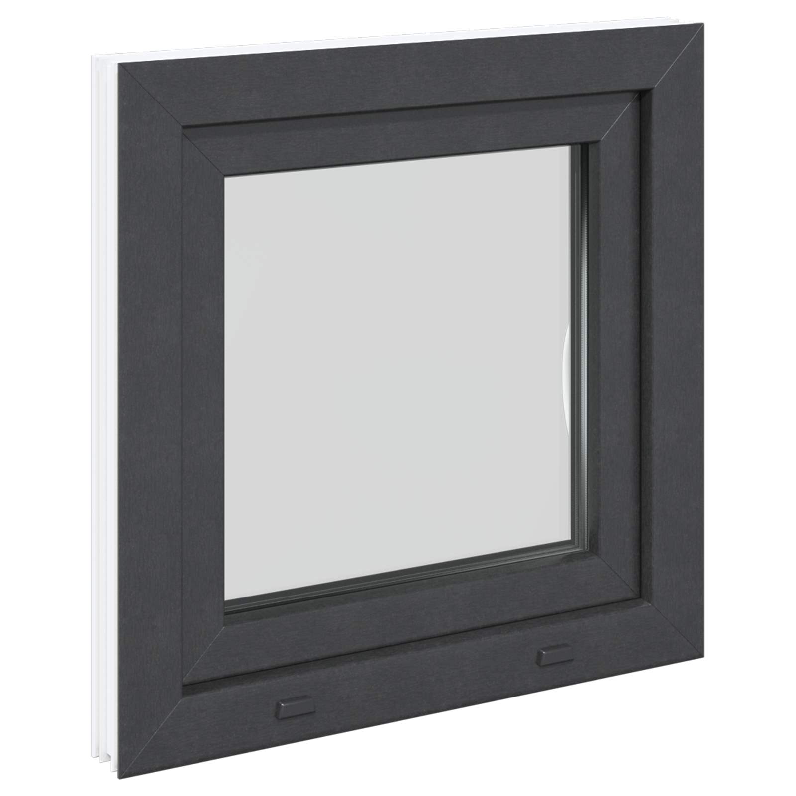 Kældervindue RISOR 50 x 50 cm PVC og glas Antracit