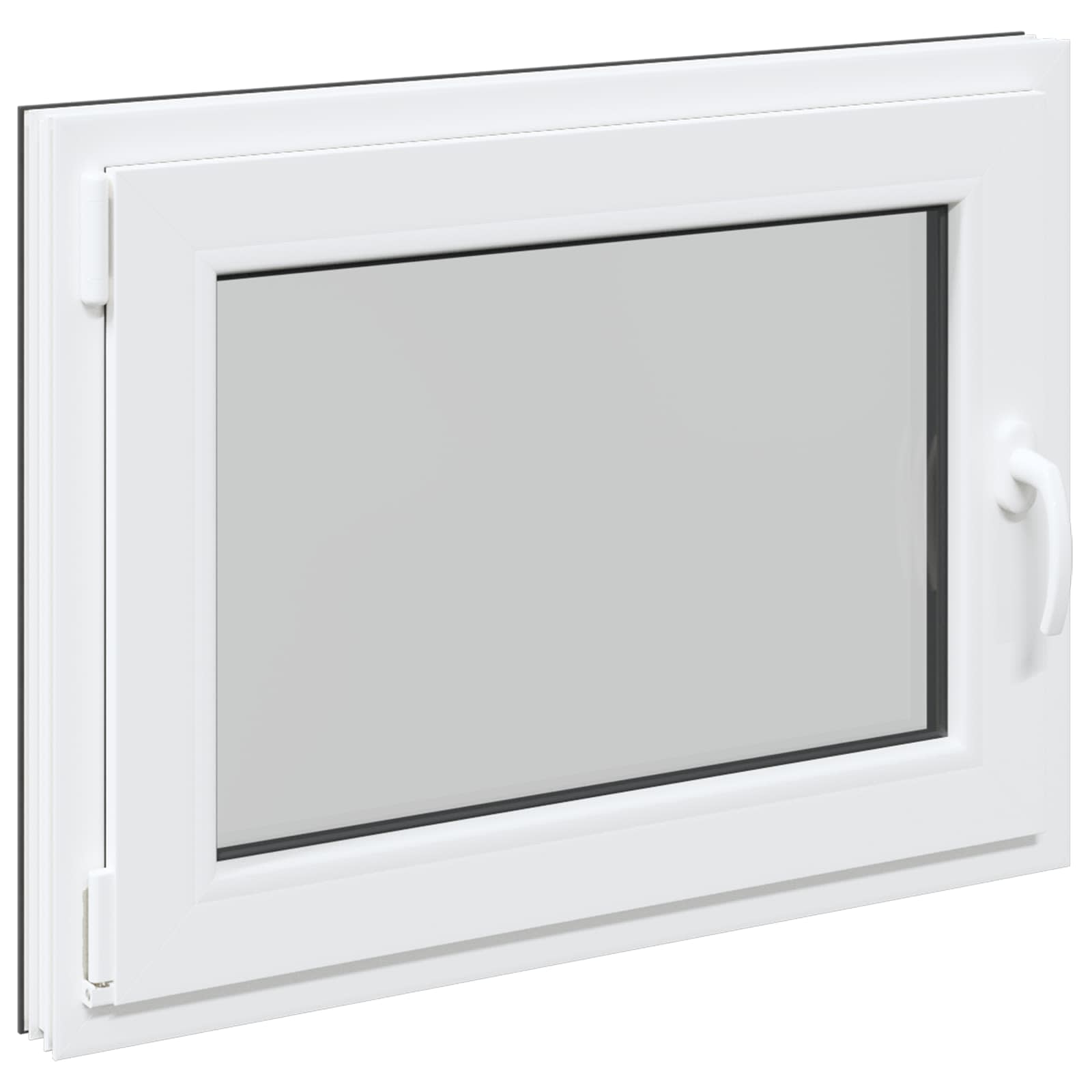 Kældervindue RISOR 80 x 60 cm PVC og glas Antracit