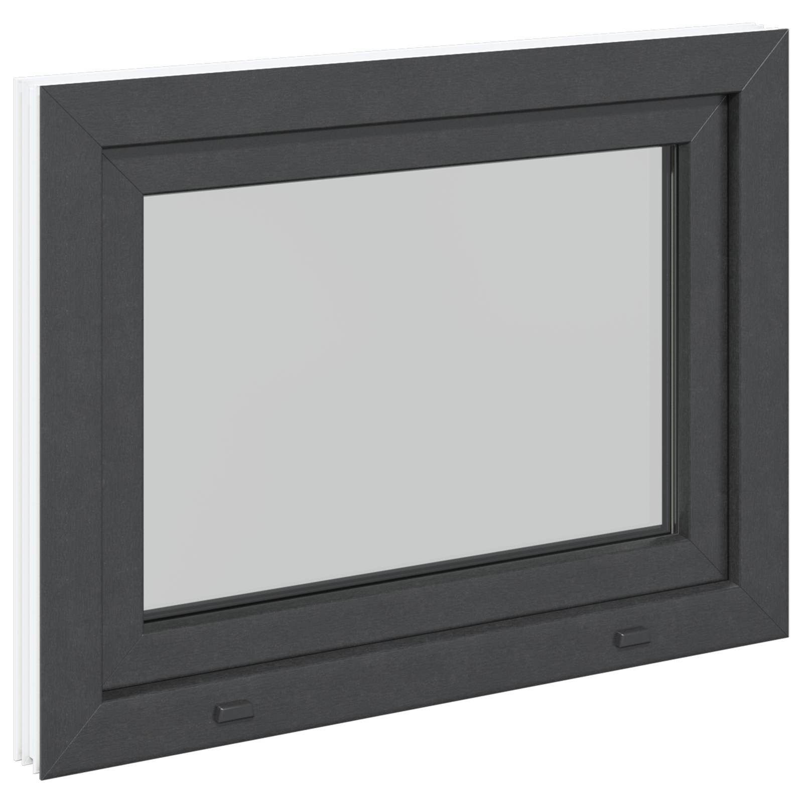 Kældervindue RISOR 80 x 60 cm PVC og glas Antracit