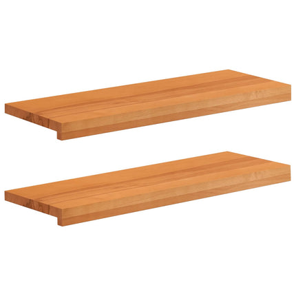 Trappetrin 2 stk. 80 x 25 x 2 cm Lys Brun Solid bøg
