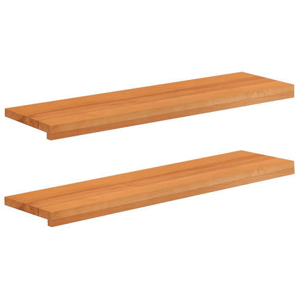 Trappetrin 2 stk. 100 x 30 x 2 cm Lys Brun Solid bøg