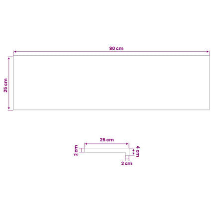 Trappetrin 2 stk. 90 x 25 x 2 cm Lak Solid bøg