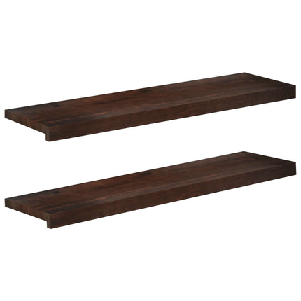 Trappetrin 2 stk. 90 x 25 x 2 cm Mørk Brun Solid bøg