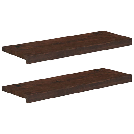Trappetrin 2 stk. 80 x 30 x 2 cm Mørk Brun Solid bøg