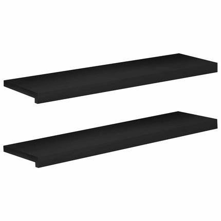 Trappetrin 2 stk. 90 x 25 x 2 cm Sort Solid bøg