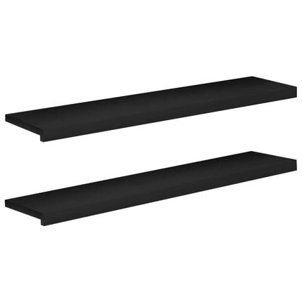 Trappetrin 2 stk. 110 x 30 x 2 cm Sort Solid bøg