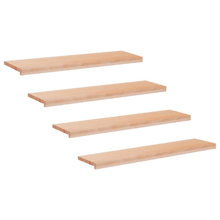 Trappetrin 4 stk. 120 x 30 x 2 cm Naturfarvet Solid bøg