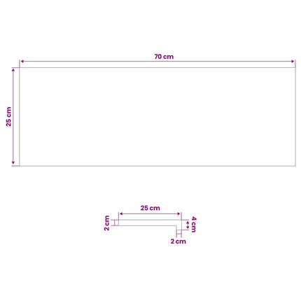 Trappetrin 4 stk. 70 x 25 x 2 cm Brun Solid bøg