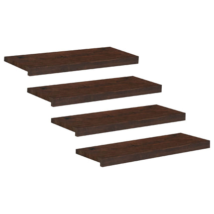 Trappetrin 4 stk. 80 x 25 x 2 cm Mørk Brun Solid bøg
