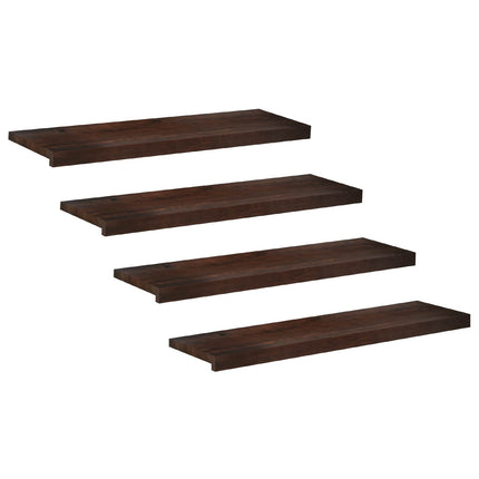 Trappetrin 4 stk. 100 x 25 x 2 cm Mørk Brun Solid bøg