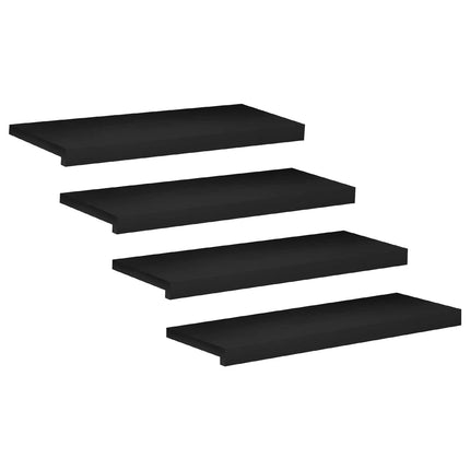 Trappetrin 4 stk. 80 x 25 x 2 cm Sort Solid bøg