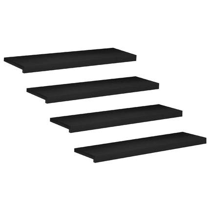 Trappetrin 4 stk. 100 x 25 x 2 cm Sort Solid bøg