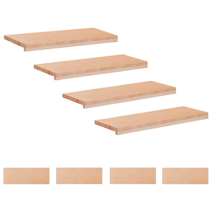 Trappetrin 8 stk. 80 x 25 x 2 cm Naturfarvet Solid bøg