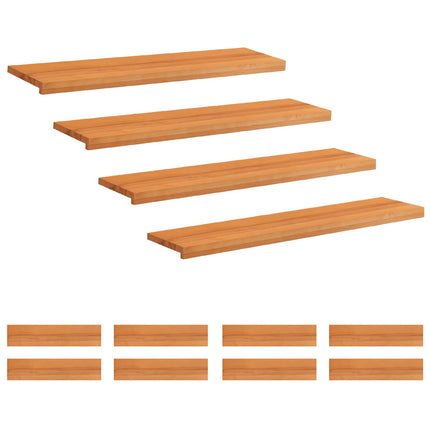 Trappetrin 12 stk. 120 x 30 x 2 cm Lys Brun Solid bøg
