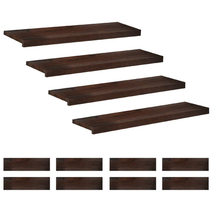 Trappetrin 12 stk. 100 x 25 x 2 cm Mørk Brun Solid bøg