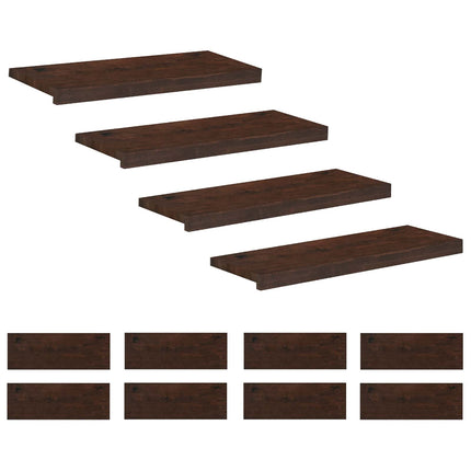 Trappetrin 12 stk. 80 x 30 x 2 cm Mørk Brun Solid bøg