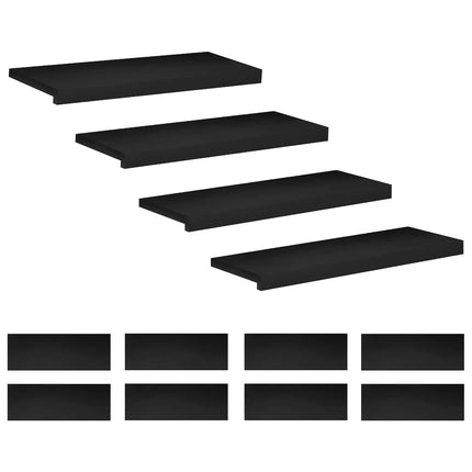 Trappetrin 12 stk. 80 x 25 x 2 cm Sort Solid bøg