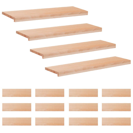 Trappetrin 16 stk. 100 x 25 x 2 cm Naturfarvet Solid bøg