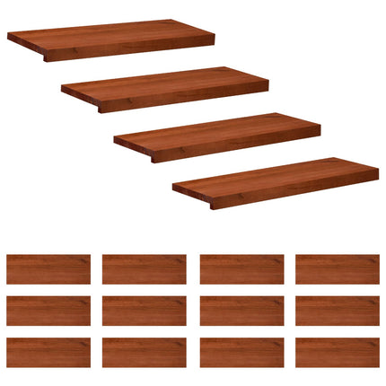 Trappetrin 16 stk. 80 x 30 x 2 cm Brun Solid bøg