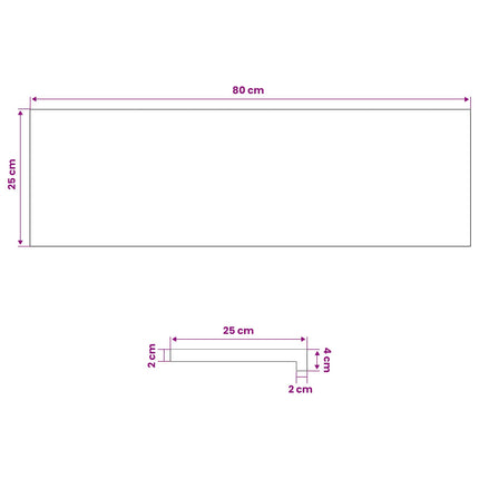 Trappetrin 16 stk. 80 x 25 x 2 cm Mørk Brun Solid bøg
