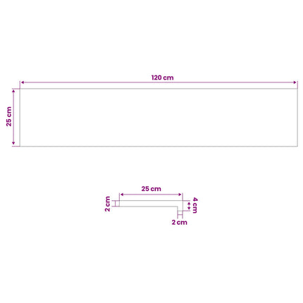 Trappetrin 20 stk. 120 x 25 x 2 cm Brun Solid bøg