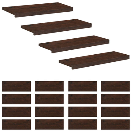 Trappetrin 20 stk. 70 x 25 x 2 cm Mørk Brun Solid bøg