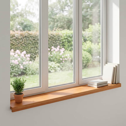 Vindueskarme 2 stk. Lys Brun 110 x 30 x 2 cm Solid bøg