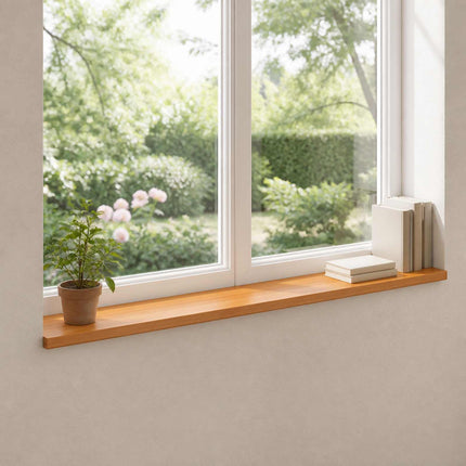 Vindueskarme 2 stk. Lys Brun 110 x 40 x 2 cm Solid bøg