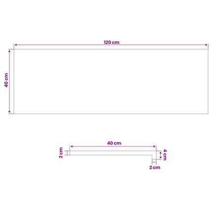 Vindueskarme 2 stk. Sort 120 x 40 x 2 cm Solid bøg
