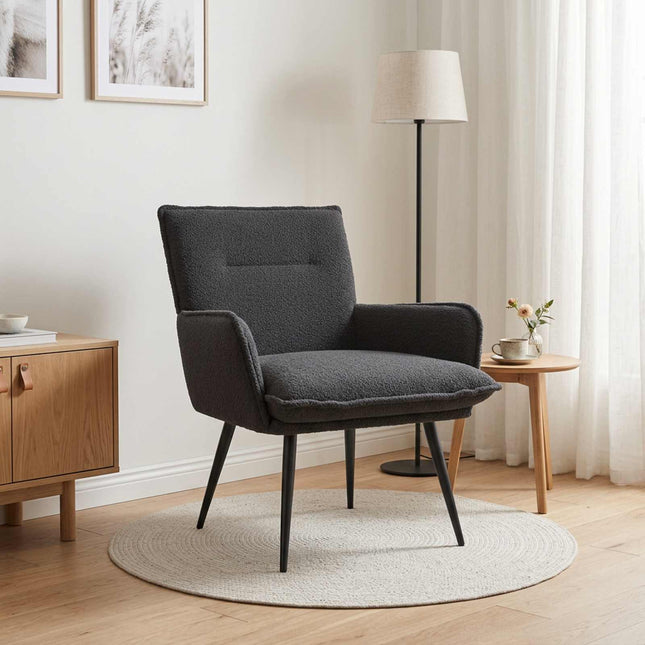 Lænestol Mørkegrå Bouclé