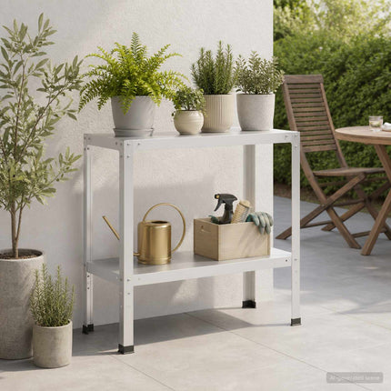 Plantebord 80 x 40 x 80 cm Pulverlakeret stål Hvid