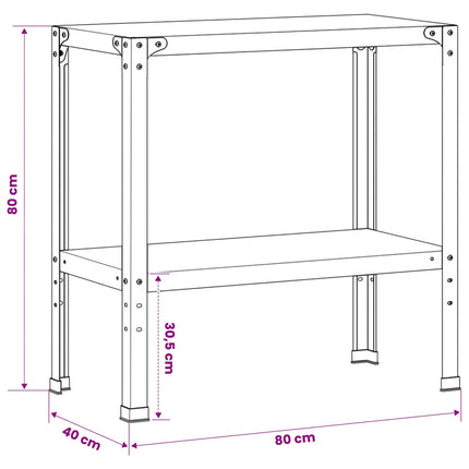 Plantebord 80 x 40 x 80 cm Pulverlakeret stål Antracit