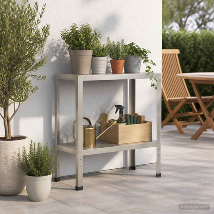 Plantebord 80 x 40 x 80 cm Rustfrit stål Sølv