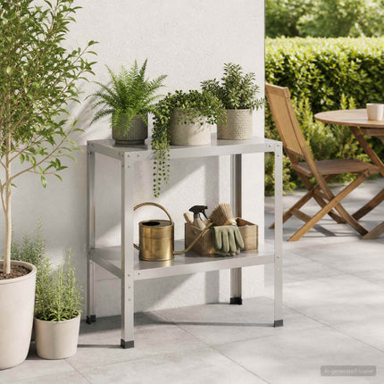 Plantebord 100 x 50 x 80 cm Rustfrit stål Sølv