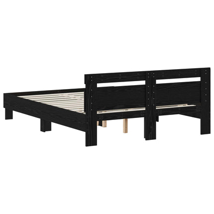 Sengestel Sort eg 120 x 190 cm Konstrueret træ