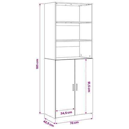 Highboard Artisan-eg 70 x 42,5 x 185 cm Konstrueret træ