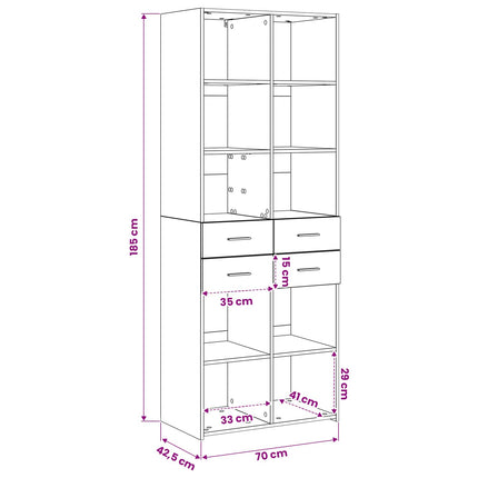 Bogreol Sort eg 30 x 42.4 x 185.2 cm