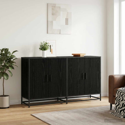 Sideboard Sort eg 134 x 35 x 76 cm Konstrueret træ
