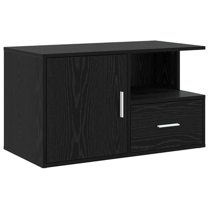 Hjørneskab med skuffe Sort eg 200 x 40 x 45 cm Konstrueret træ