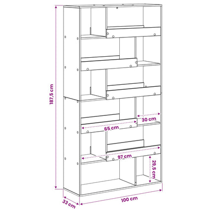 Boghylde Sort eg 100 x 33 x 156,5 cm Konstrueret træ
