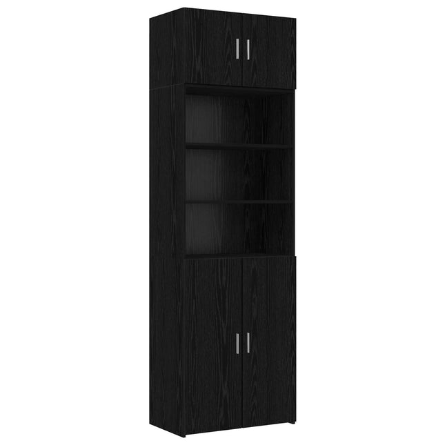 Opbevaringsskab med hylder Sort eg 70 x 42,5 x 225 cm
