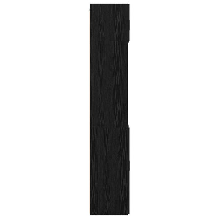 Opbevaringsskab med hylder Sort eg 70 x 42,5 x 225 cm