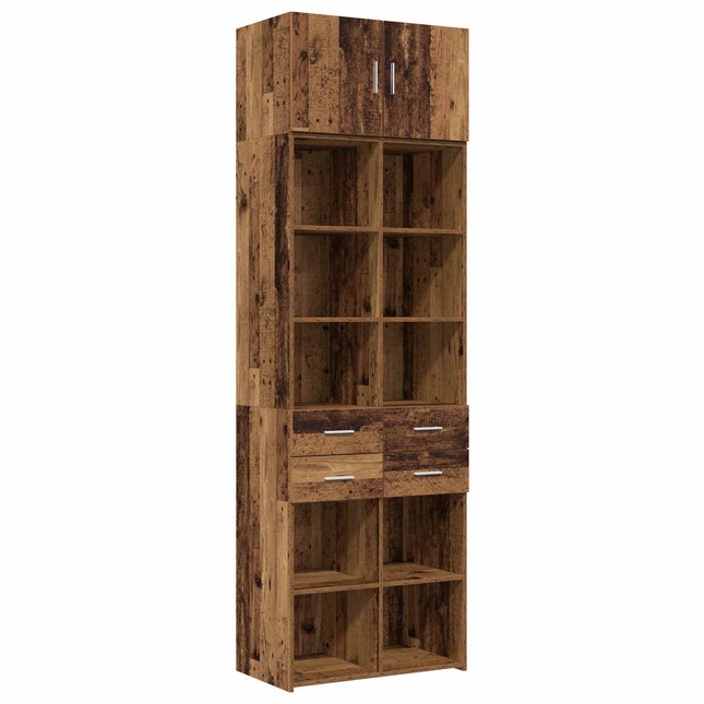 Opbevaringsskab med hylder Gammelt træ 70 x 42,5 x 225 cm