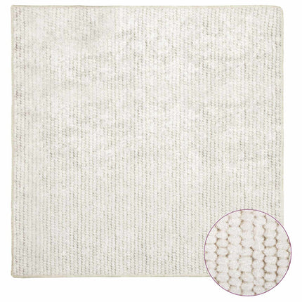 Tæppe Cremefarvet 100 x 100 cm 100% polyester 3 mm Vaskbar