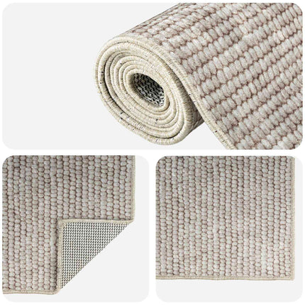 Tæppe Beige 160 x 230 cm 100% polyester 3 mm Vaskbar